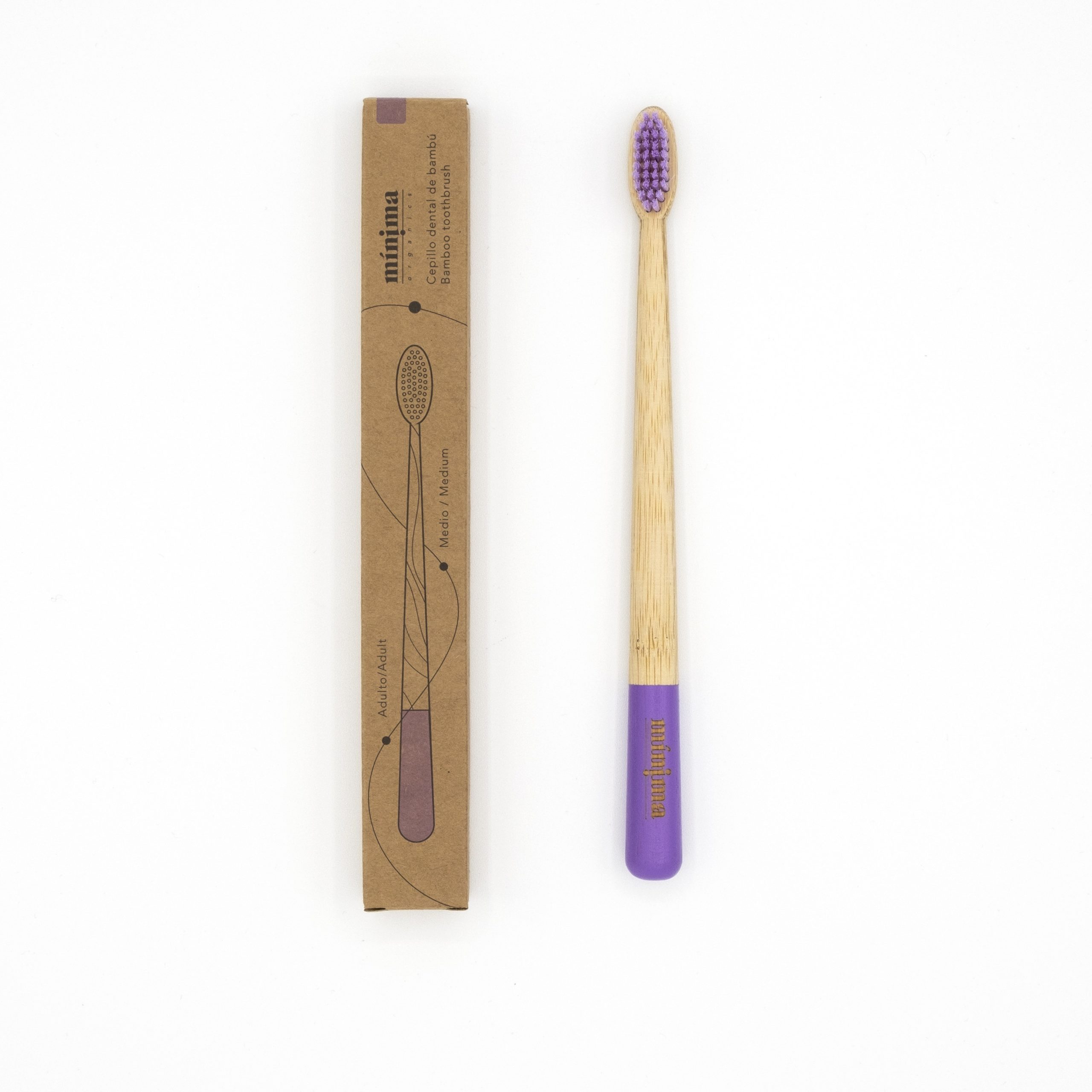 Cepillo de dientes de bambú violeta